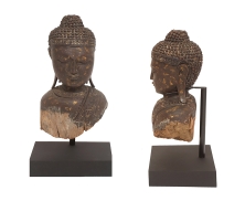 Wood buddha head8213